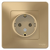 Купить Розетка Schneider Electric Blanca BLNRS001014 одноместная с заземлением титан по низкой цене