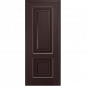 Купить Дверное полотно Profil Doors 27U экошпон темно-коричневое молдинг серебро 2000х900 мм по низкой цене