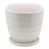 Купить Горшок для цветов с поддоном d20,5 см белый по низкой цене