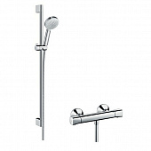Купить Набор Hansgrohe Crometta 100 Vario Combi 27031400 душевой с термостатом белый/хром по низкой цене
