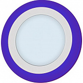 Купить Светильник Italmac Piatto LED R 18+6 6000K Blue с синей подсветкой 24 Вт светодиодный встраиваемый по низкой цене