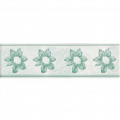 Купить Бордюр НЗКМ Валентино Георгин керамический зеленый 200х57 мм по низкой цене