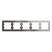 Купить Рамка Schneider Electric Glossa GSL001205 платина пятиместная по низкой цене