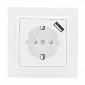 Купить Розетка EKF Минск c USB с заземлением белая по низкой цене