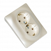 Купить Розетка двойная Schneider Electric Глосса с заземлением перламутр по низкой цене