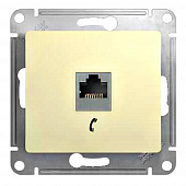Купить Розетка телефонная Schneider Electric Глосса без рамки бежевая по низкой цене