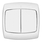 Купить Выключатель Schneider Electric Рондо VA56-225B-BI IP44 двухклавишный белый по низкой цене