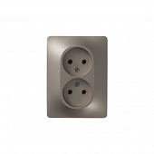 Купить Розетка двойная Schneider Electric Глосса без заземления титан по низкой цене