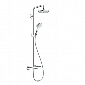 Купить Стойка Hansgrohe Croma Select S Showerpipe 2jet EcoSmart 27254400 душевая с термостатом белый/хром по низкой цене