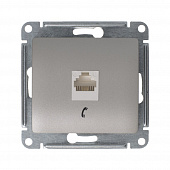 Купить Розетка телефонная Schneider Electric Глосса без рамки платина по низкой цене