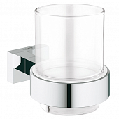 Купить Держатель Grohe Essentials Cube зубных щеток со стаканом 40755001 по низкой цене