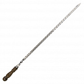 Купить Шампур плоский 600х14х3 мм с деревянной ручкой Шарик, цвет орех по низкой цене