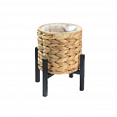 Купить Кашпо плетеное коричневое на металлических ножках d22 см по низкой цене