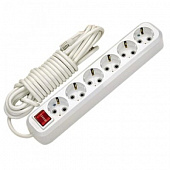 Купить Удлинитель Makel MGP234 бытовой 6 розеток с заземлением и выключателем ПВС 3х1 3500 Вт IP20 5 м по низкой цене