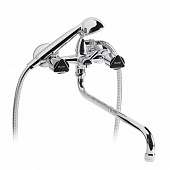 Купить Смеситель Vidima Эко для ванны, метализированные маховики, хром, длинный излив 320 мм по низкой цене