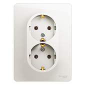 Купить Розетка Schneider Electric Glossa GSL000624 двухместная с заземлением перламутр по низкой цене
