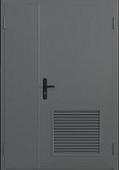 Купить Двупольная противопожарная дверь Поликом ei 30 с решеткой и электрозамком по низкой цене