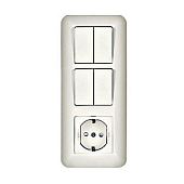 Купить Блок розетки с выключателем Schneider Electric Прима BK2VR-006B-B белый по низкой цене