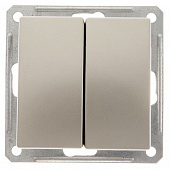 Купить Выключатель Schneider Electric W59 VS516-252-4-86 двухклавишный шампань по низкой цене