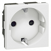 Купить Розетка Legrand Mosaic 077211 одноместная с заземлением и защитными шторками белый по низкой цене