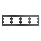 Купить Рамка Schneider Electric Glossa GSL001304 графит четырехместная по низкой цене
