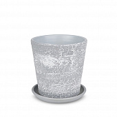 Купить Горшок керамический Лофт d22 см серо-белый по низкой цене