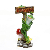 Купить Фигура садовая Лягушка с табличкой 19х22х46 см по низкой цене