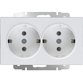 Купить Розетка Werkel WL01-SKG-02-IP20 двухместная с заземлением белый по низкой цене