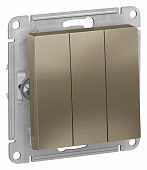 Купить Выключатель Schneider Electric AtlasDesign ATN000531 трехклавишный шампань по низкой цене