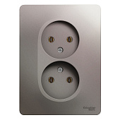 Купить Розетка Schneider Electric Glossa GSL001220 двухместная без заземления платина по низкой цене
