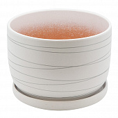 Купить Горшок для цветов с поддоном d19 см белый по низкой цене