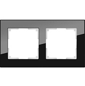 Купить Рамка Werkel Favorit WL01-Frame-02 черная двухместная по низкой цене