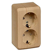 Купить Розетка Schneider Electric Этюд PA16-008D двухместная Сосна по низкой цене