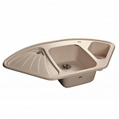Купить Мойка GranFest Corner GF-C1040E кухонная, композитная, белая, угловая 1039х560 мм по низкой цене