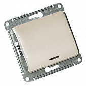 Купить Выключатель одноклавишный Schneider Electric Глосса с подсветкой без рамки перламутр по низкой цене