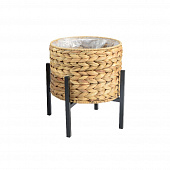 Купить Кашпо плетеное коричневое на металлических ножках d33 см по низкой цене