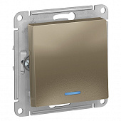 Купить Выключатель Schneider Electric AtlasDesign ATN000513 одноклавишный с индикатором шампань по низкой цене