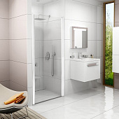 Купить Дверь Ravak Chrome CSD1-90 Transparent душевая белая по низкой цене