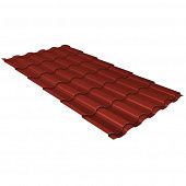 Купить Металлочерепица Grand Line Kredo Velur20 RAL 3009 резка 0,5 мм по низкой цене
