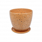 Купить Горшок керамический Терраццо с поддоном D13,5 см терракотовый по низкой цене