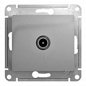 Купить ТВ-розетка Schneider Electric Глосса оконечная без рамки алюминий по низкой цене