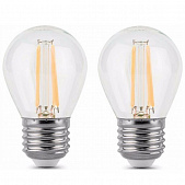 Купить Лампа Gauss 105802205P Filament Шар E27 5W 4100К светодиодная 2 шт по низкой цене