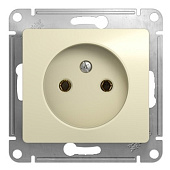 Купить Розетка Schneider Electric Glossa GSL000241 одноместная без заземления бежевый по низкой цене