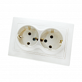 Купить Розетка TDM Electric ТАЙМЫР SQ1814-0014 в рамку с/у, 2 гнезда, с/з, 16 А, 230 В, IP20, керамика, белая по низкой цене