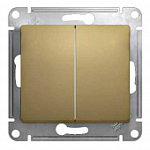 Купить Выключатель двухклавишный Schneider Electric Глосса без рамки титан по низкой цене