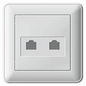 Купить Розетка Schneider Electric W59 RSI-251KK5E-18 2хRJ45 компьютерная двухместная белая по низкой цене