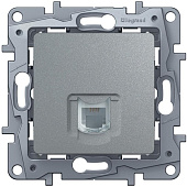 Купить Розетка Legrand Etika 672440 RJ11 телефонная проходной одноместный алюминий по низкой цене