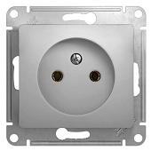 Купить Розетка Schneider Electric Glossa GSL000341 одноместная без заземления алюминий по низкой цене