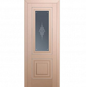 Купить Дверное полотно Profil Doors 28U экошпон Капучино сатинат стекло графит молдинг серебро 2000х900 мм по низкой цене