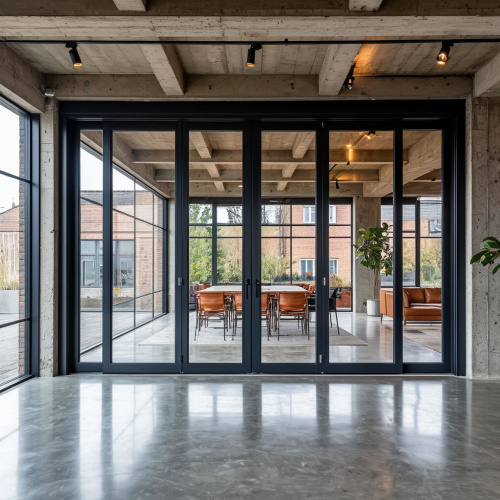 Купить Алюминиевый дверной блок двухстворчатый по низкой цене